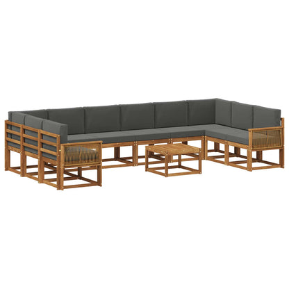 Set di divani da esterno 11 pcs Naturale e Antracite