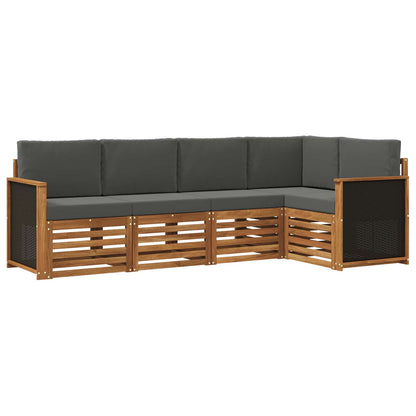 Set divano sezionale con cuscino 4 pcs Naturale e Antracite