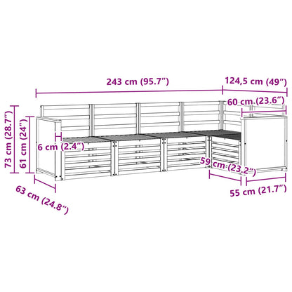 Set divano sezionale 4 pcs Naturale Legno di Acacia Massello | homemem39