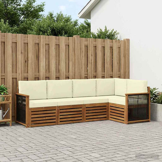 Set divano sezionale con cuscino 4 pcs Naturale e Crema