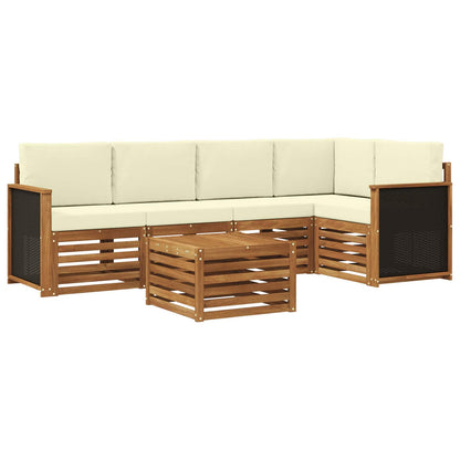 Set divano sezionale con cuscino 5 pcs Naturale e Crema | homemem39