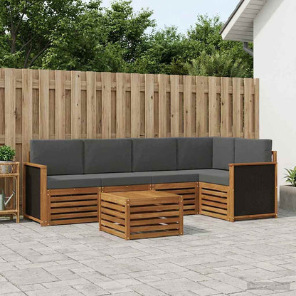 Set di divani da esterno 5 pz Naturale e Antracite