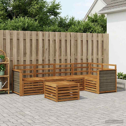 Set di divani da esterno 5 pz Naturale Legno di Acacia Massello