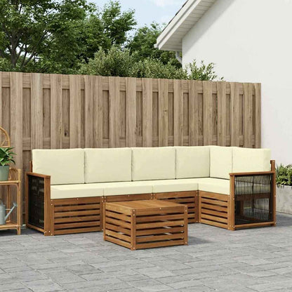 Set divano sezionale con cuscino 5 pcs Naturale e Crema