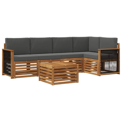 Set divano sezionale con cuscino 5 pcs Naturale e Antracite | homemem39
