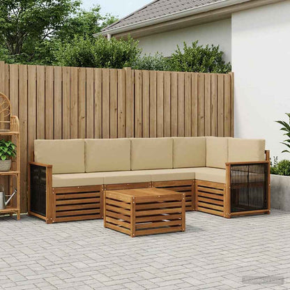 Set di divani da esterno 5 pz Naturale