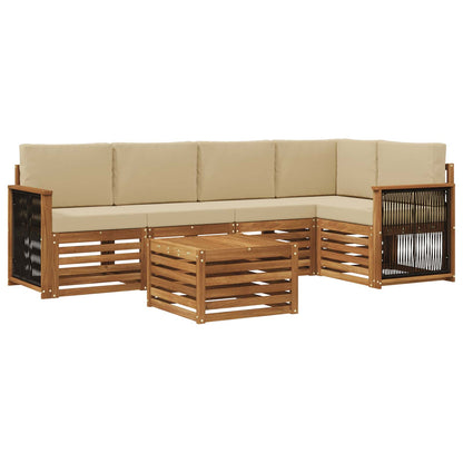 Set divano sezionale con cuscino 5 pcs Naturale | homemem39