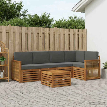 Set di divani da esterno 5 pz Naturale e Antracite