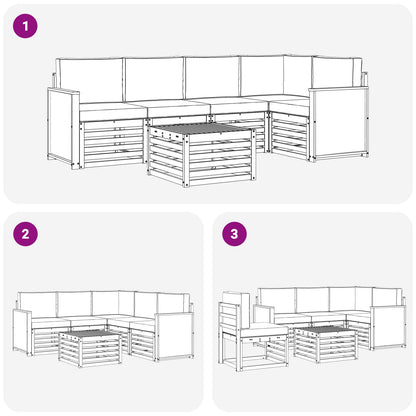 Set divano sezionale con cuscino 5 pcs Naturale e Antracite | homemem39