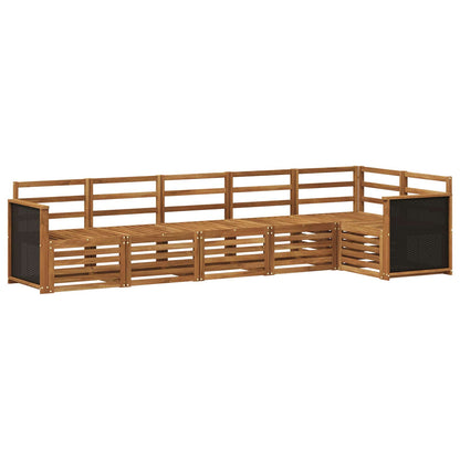 Set divano sezionale 5 pcs Naturale Legno di Acacia Massello