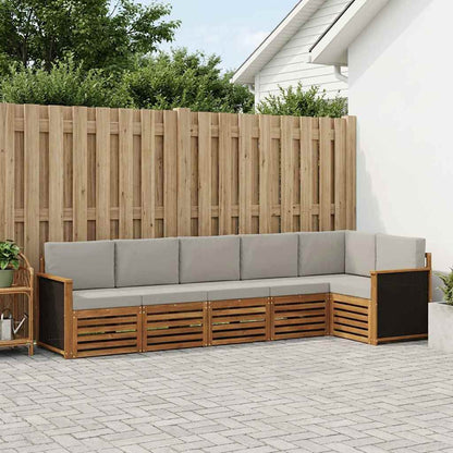 Set divano sezionale con cuscino 5 pcs Naturale e Grigio Chiaro | homemem39