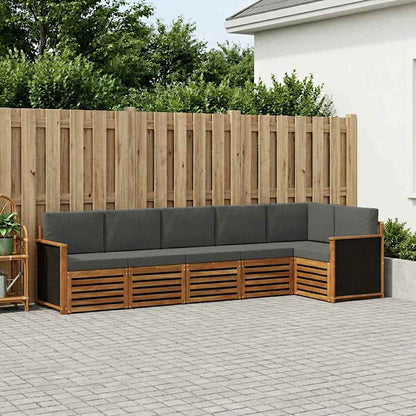 Set divano sezionale con cuscino 5 pcs Naturale e Antracite | homemem39
