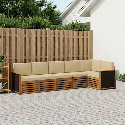 Set divano sezionale con cuscino 5 pcs Naturale | homemem39