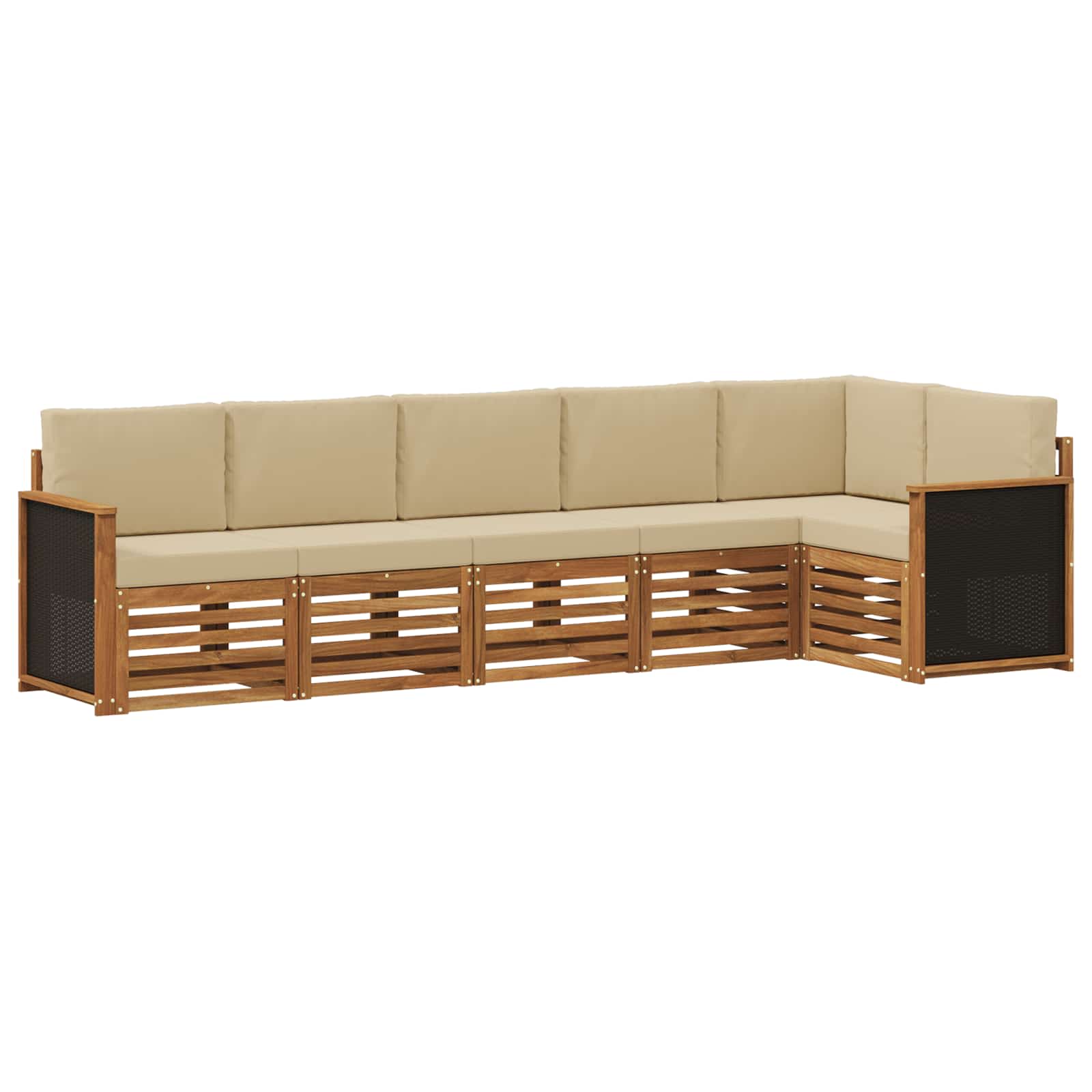 Set divano sezionale con cuscino 5 pcs Naturale | homemem39