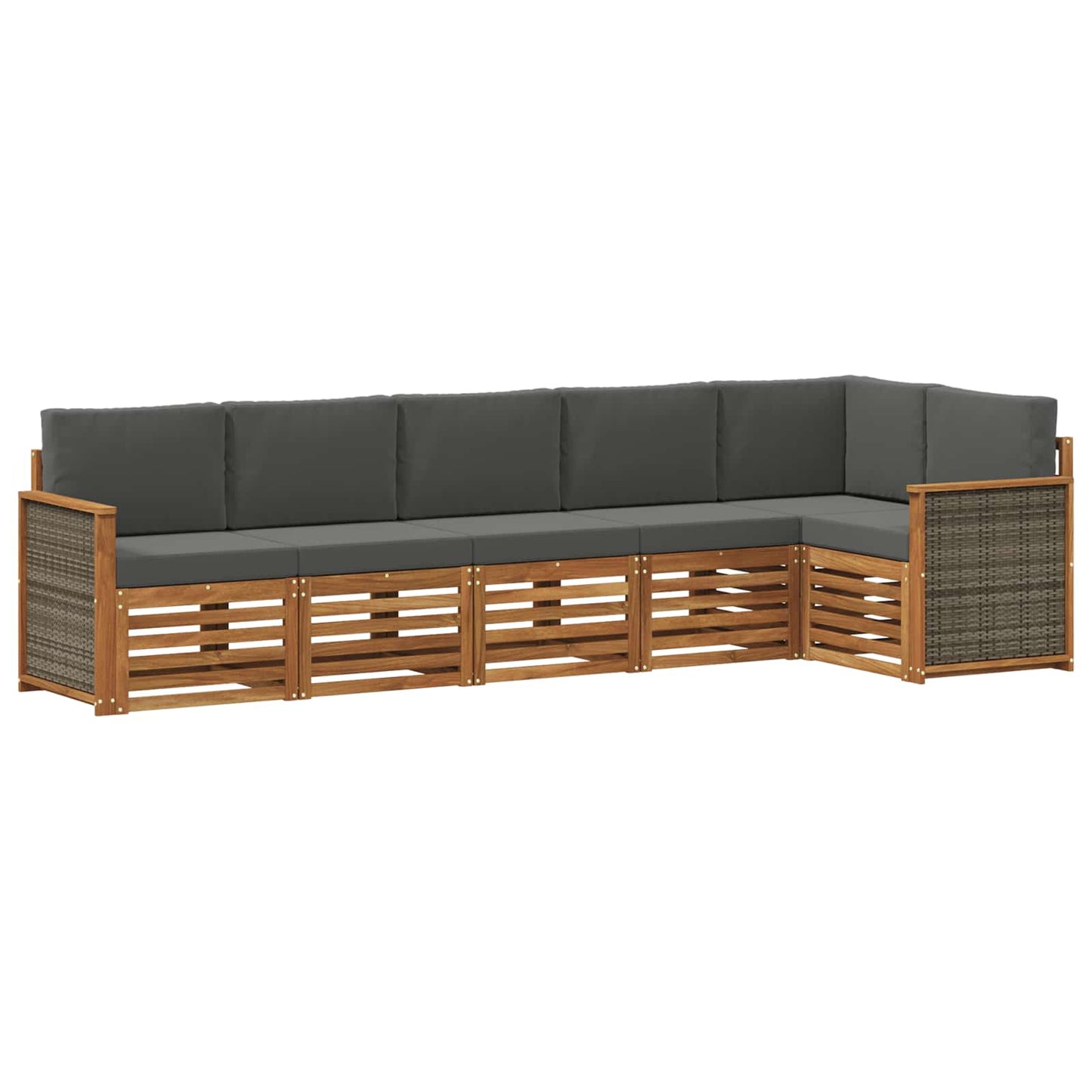 Set divano sezionale con cuscino 5 pcs Naturale e Antracite
