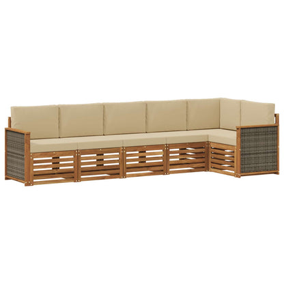 Set di divani da esterno 5 pz Naturale