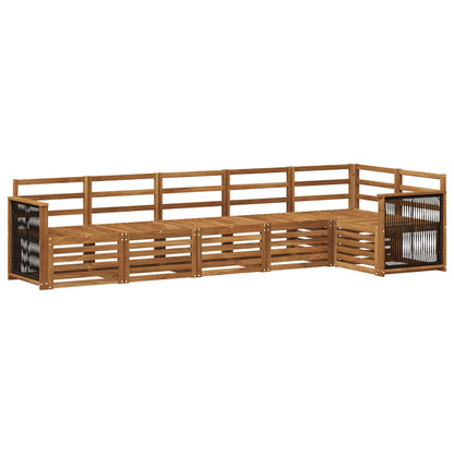 Set di divani da esterno 5 pz Naturale Legno di Acacia Massello - homemem39