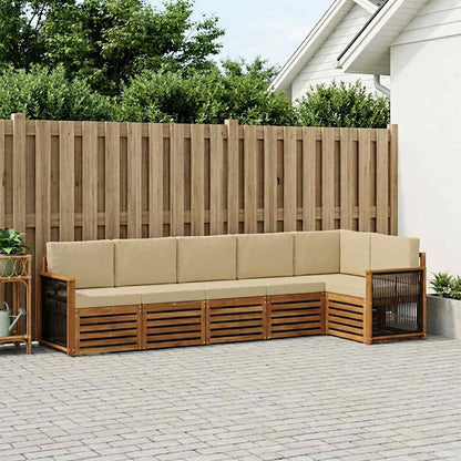 Set divano sezionale con cuscino 5 pcs Naturale | homemem39