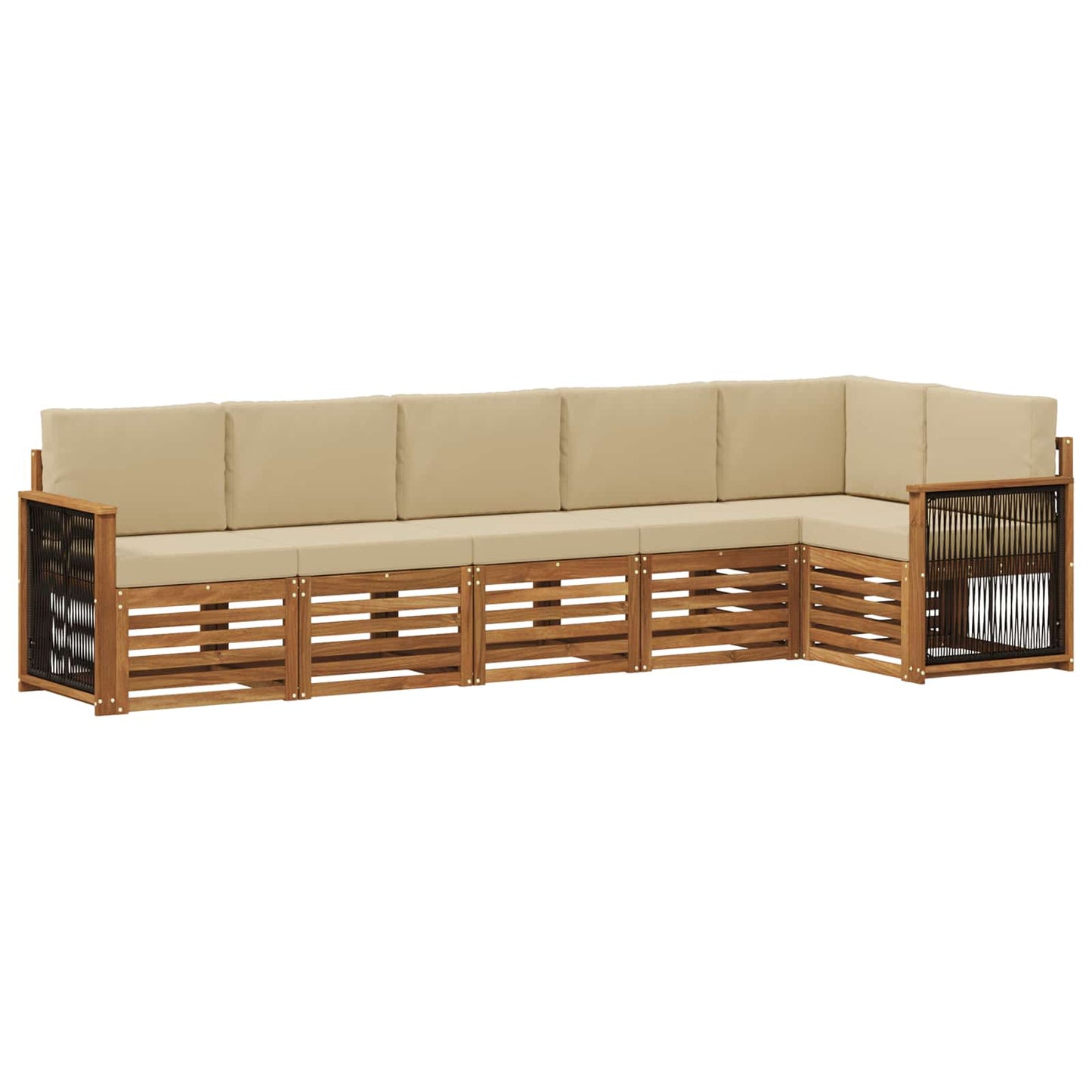 Set divano sezionale con cuscino 5 pcs Naturale | homemem39
