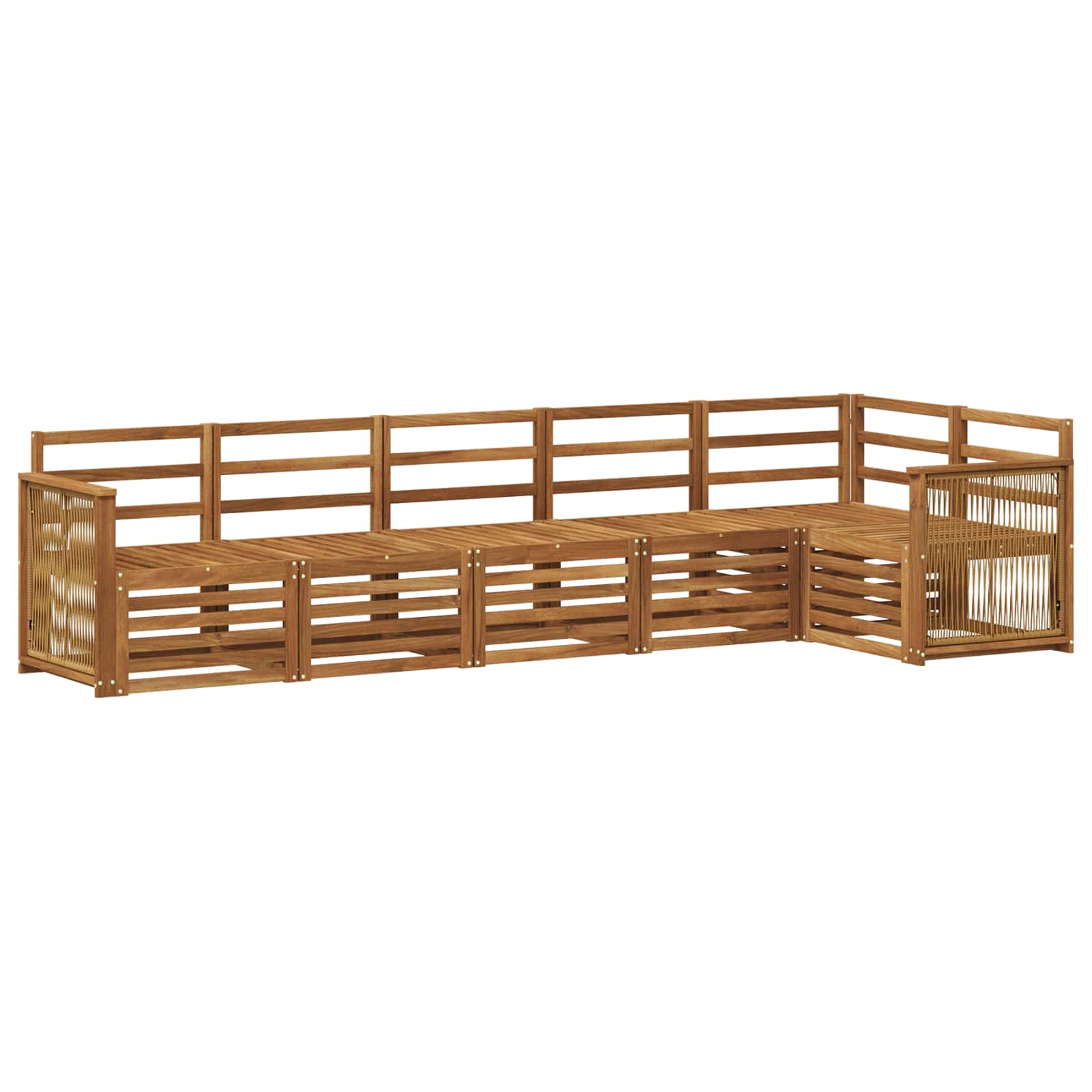 Set di divani da esterno 5 pz Naturale Legno di Acacia Massello - homemem39
