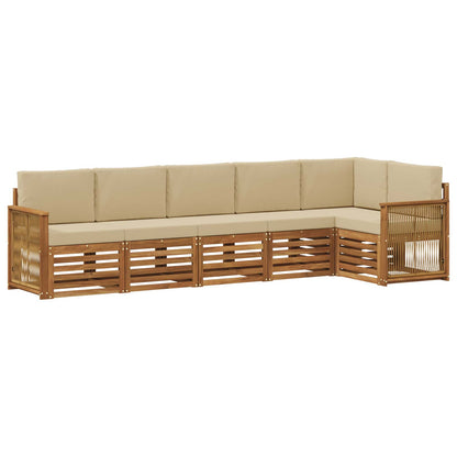 Set di divani da esterno 5 pz Naturale