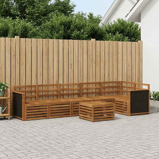 Set divano sezionale 6 pcs Naturale Legno di Acacia Massello | homemem39