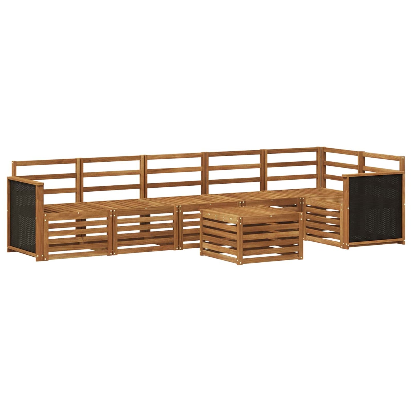 Set divano sezionale 6 pcs Naturale Legno di Acacia Massello | homemem39