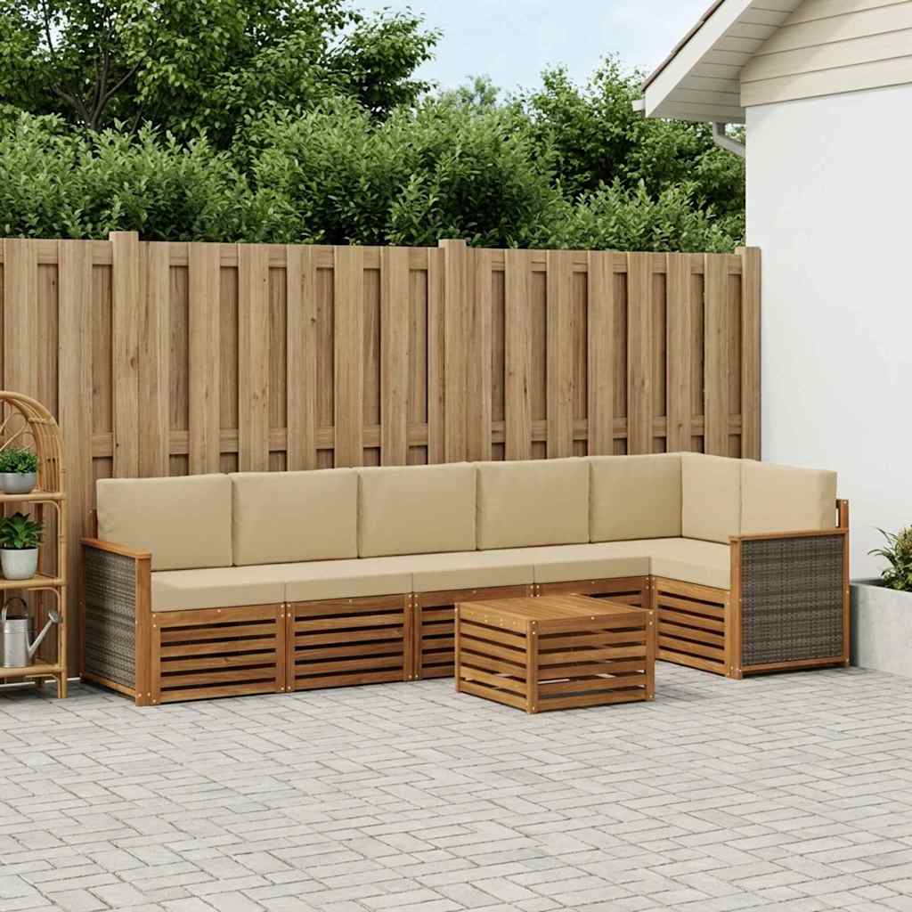 Set divano sezionale con cuscino 6 pcs Naturale | homemem39