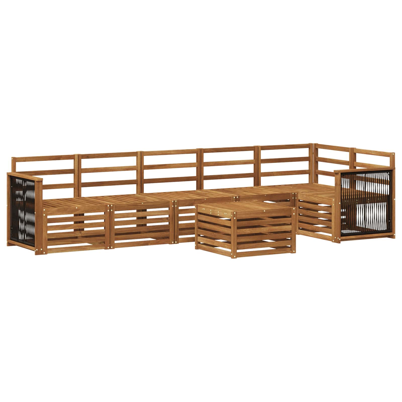 Set divano sezionale 6 pcs Naturale Legno di Acacia Massello | homemem39