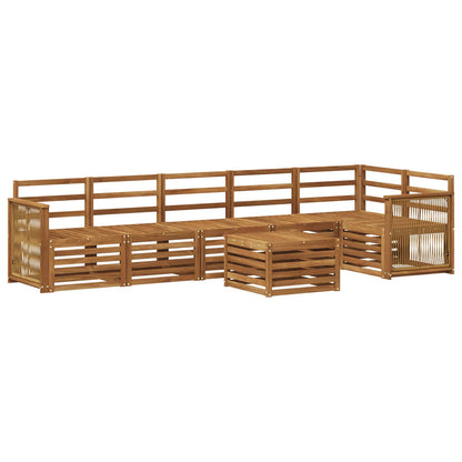 Set di divani da esterno 6 pz Naturale Legno di Acacia Massello - homemem39