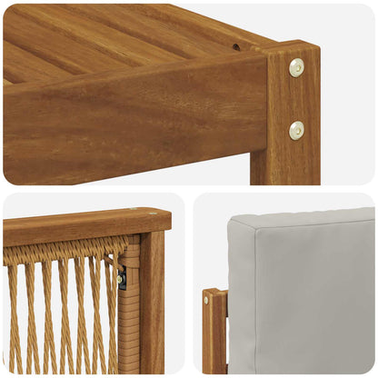 Set divano sezionale con cuscino 6 pcs Naturale e Grigio Chiaro | homemem39