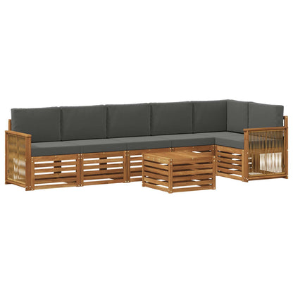 Set di divani da esterno 6 pz Naturale e Antracite