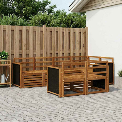 Set divano sezionale 6 pcs Naturale Legno di Acacia Massello | homemem39