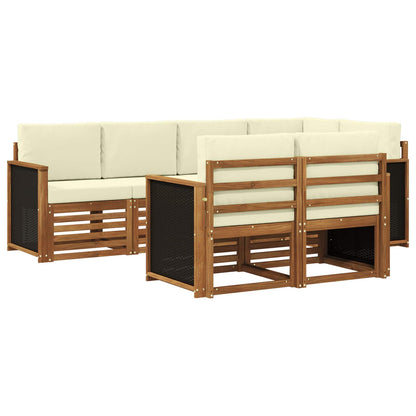 Set divano sezionale con cuscino 6 pcs Naturale e Crema