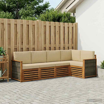 Set divano sezionale con cuscino 6 pcs Naturale
