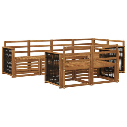 Set divano sezionale 6 pcs Naturale Legno di Acacia Massello | homemem39