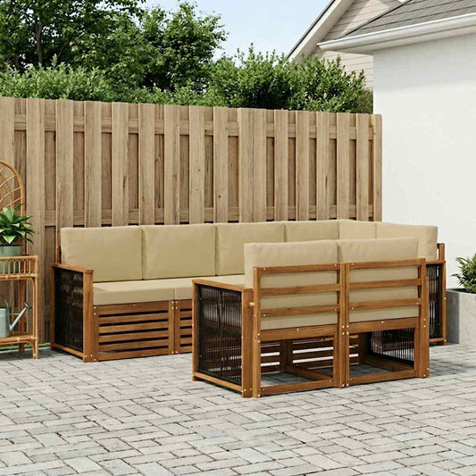 Set divano sezionale con cuscino 6 pcs Naturale | homemem39