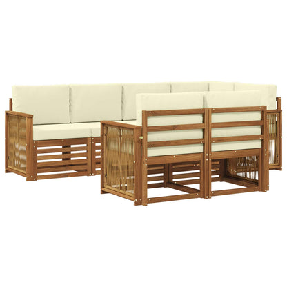 Set divano sezionale con cuscino 6 pcs Naturale e Crema