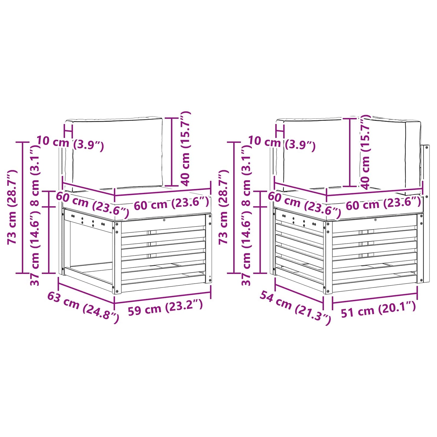 Set divano sezionale con cuscino 6 pcs Naturale e Grigio Chiaro | homemem39