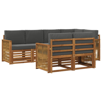 Set di divani da esterno 6 pz Naturale e Antracite