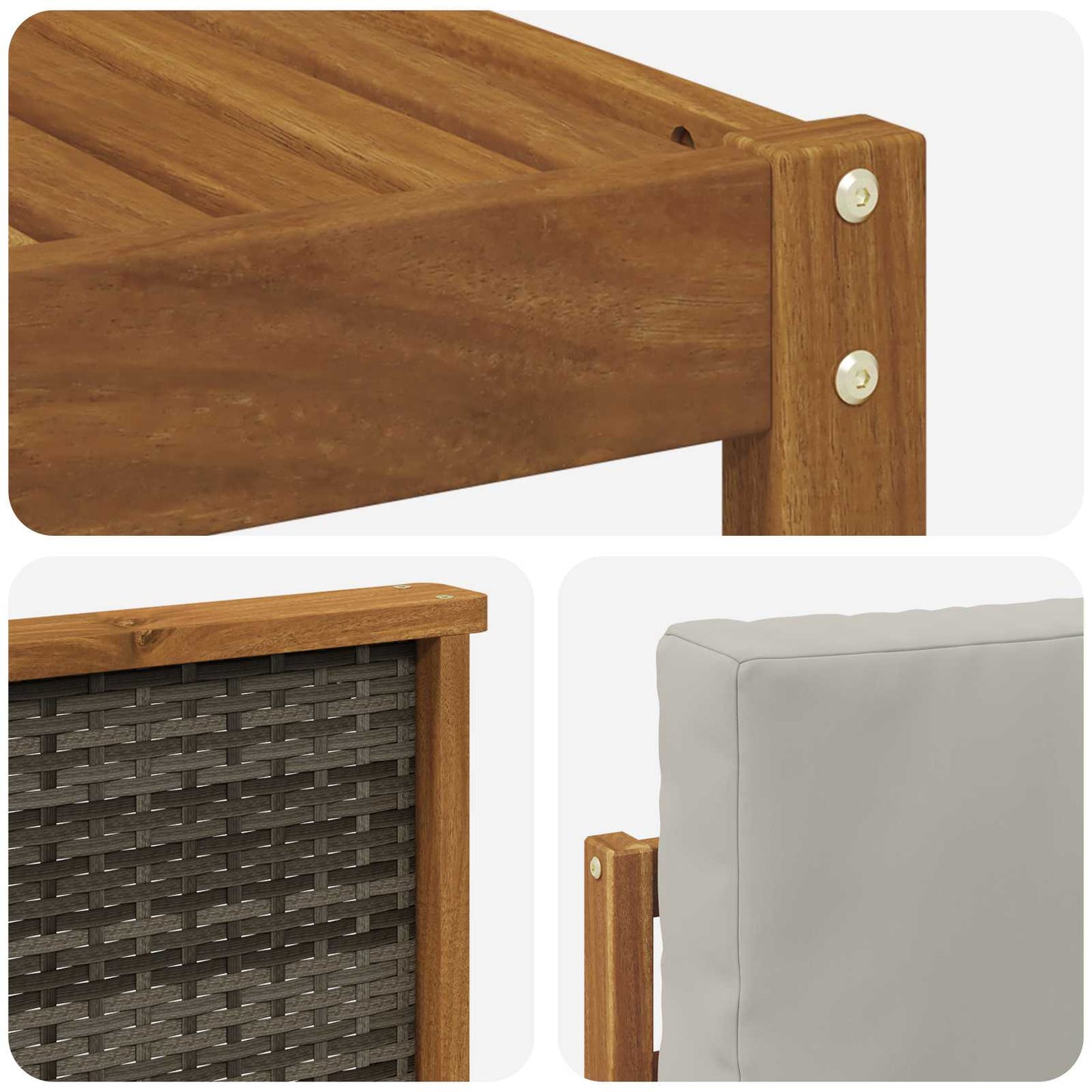 Set divani Legno di Acacia Massello