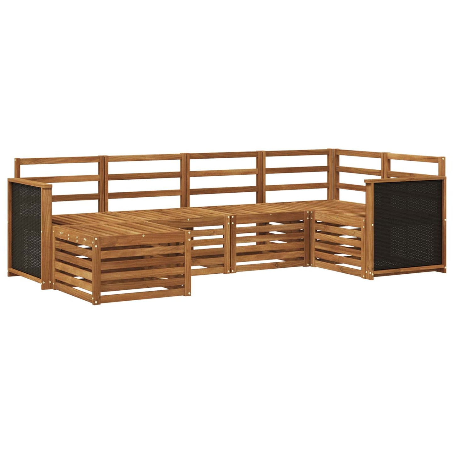 Set divano sezionale 5 pcs Naturale Legno di Acacia Massello | homemem39