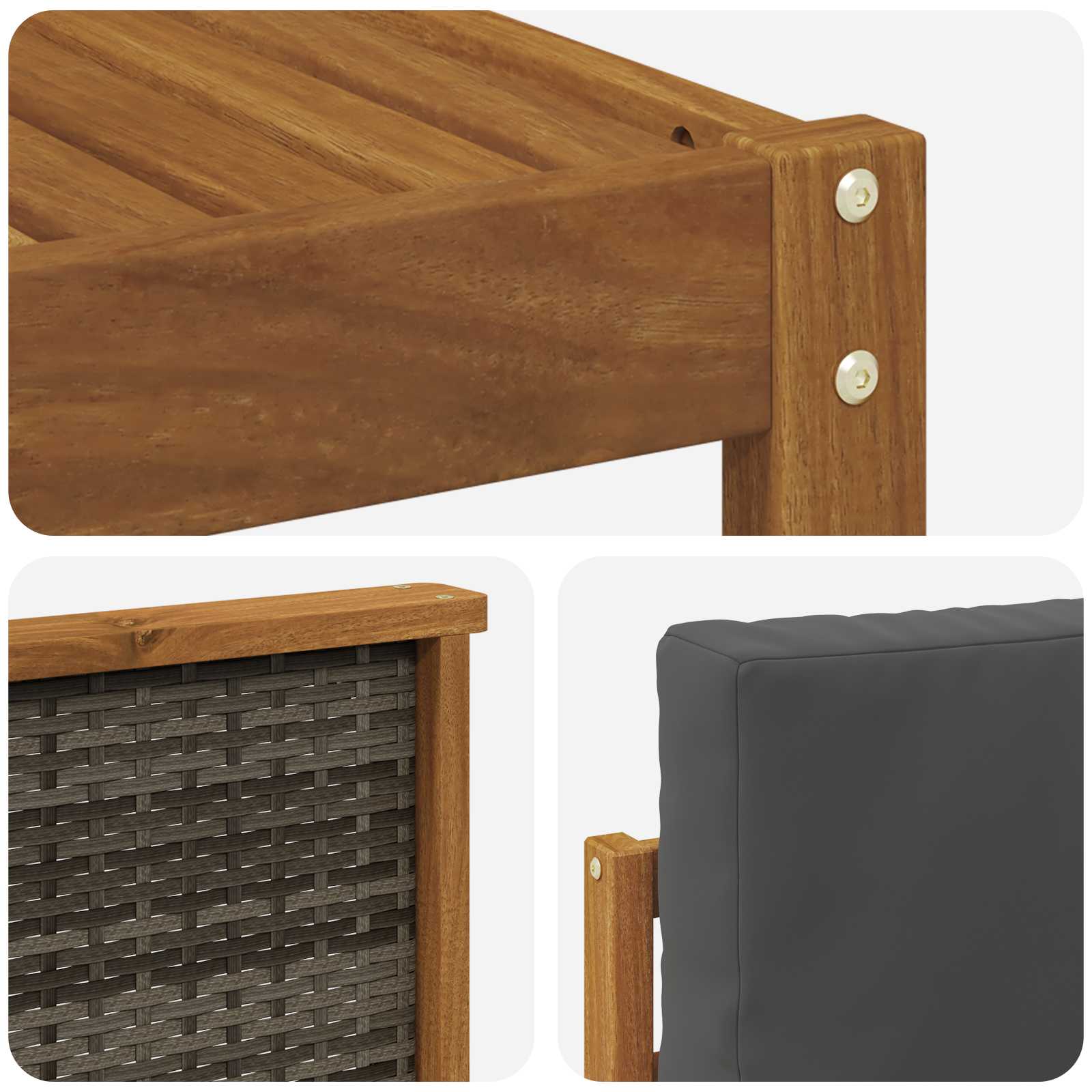 Set divano sezionale con cuscino 5 pcs Naturale e Antracite | homemem39