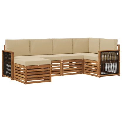 Set di divani da esterno 5 pz Naturale