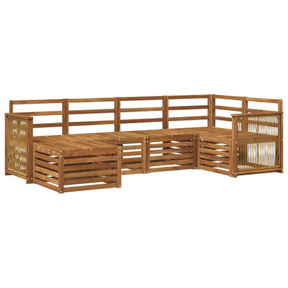 Set divano sezionale 5 pcs Naturale Legno di Acacia Massello | homemem39