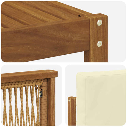 Set divano sezionale con cuscino 5 pcs Naturale e Crema