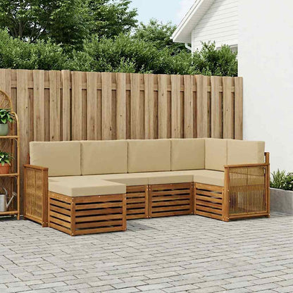Set divano sezionale con cuscino 5 pcs Naturale | homemem39