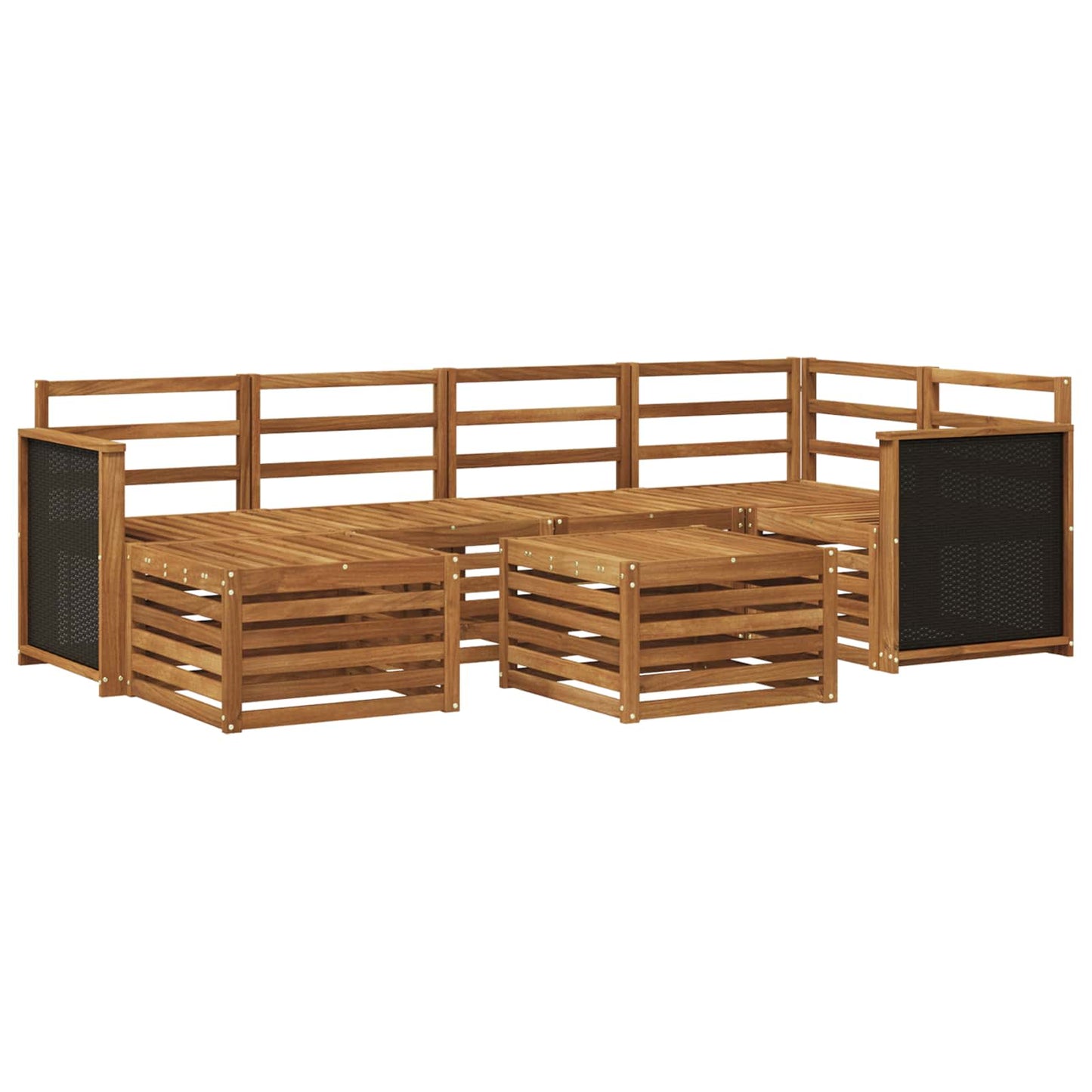 Set divano sezionale 6 pcs Naturale Legno di Acacia Massello | homemem39