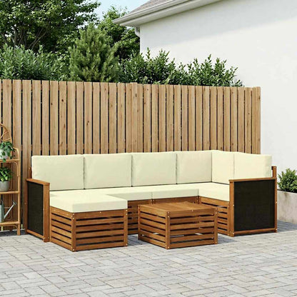 Set divano sezionale con cuscino 6 pcs Naturale e Crema | homemem39