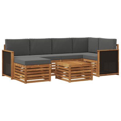 Set divano sezionale con cuscino 6 pcs Naturale e Antracite | homemem39
